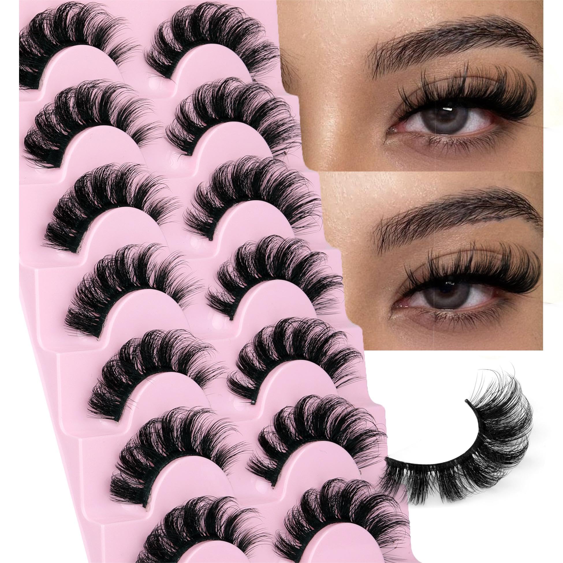 EYDEVRO Mink Lashes close-up showing fluffy wispy detail for natural volume.