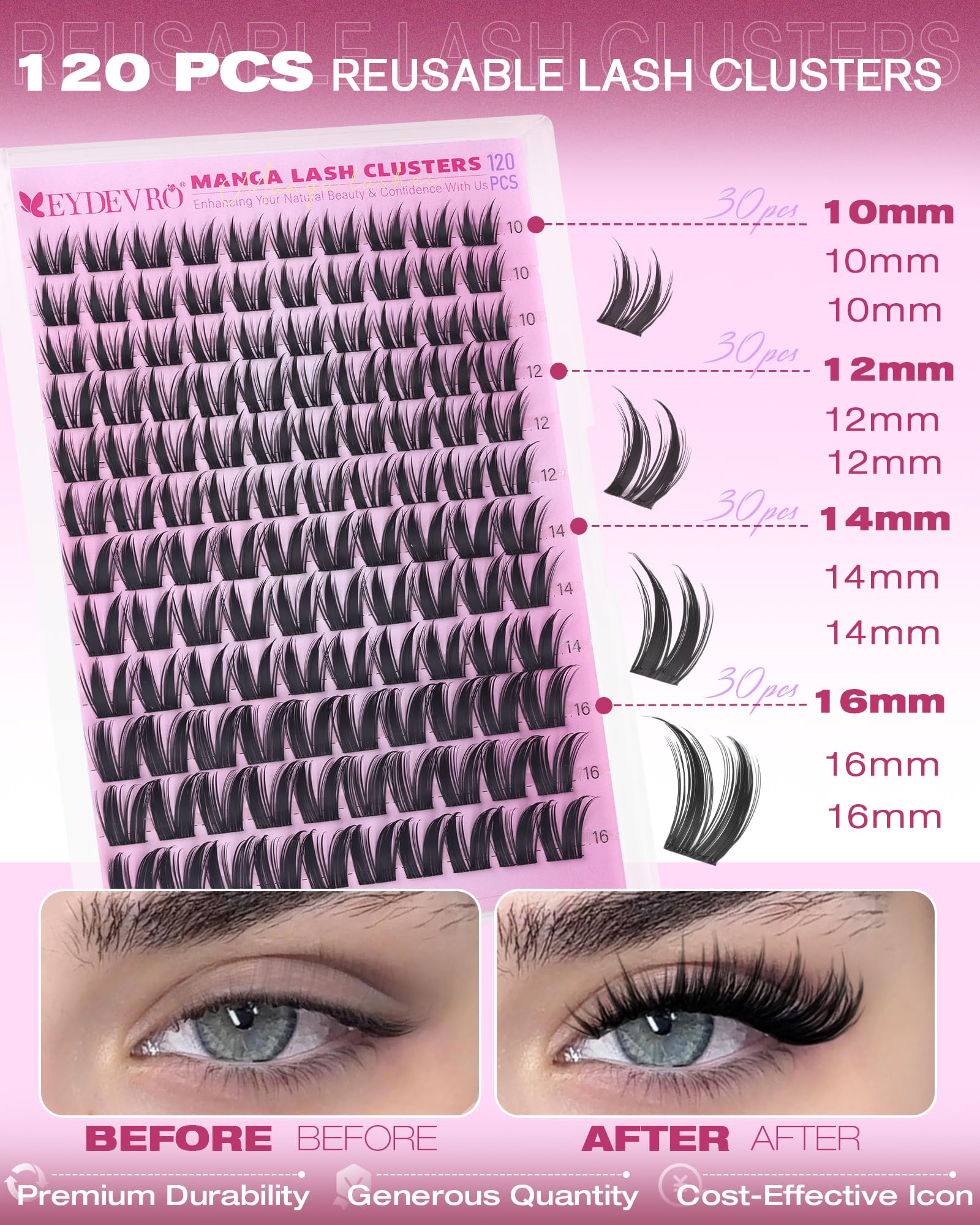 EYDEVRO Wispy clusters feel lightweight and comfortable on lids