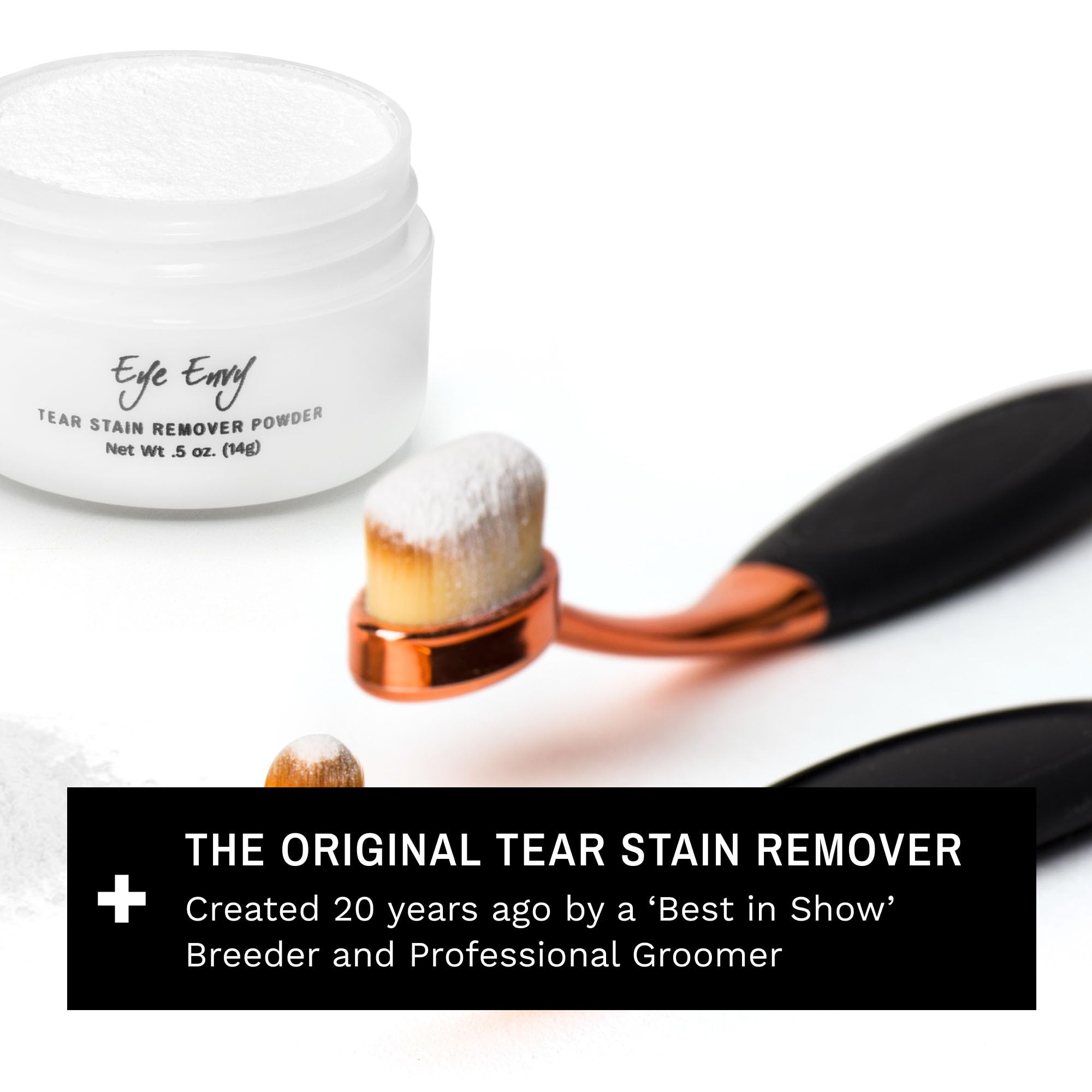 Eye Envy powder helps keep the eye area dry after application.