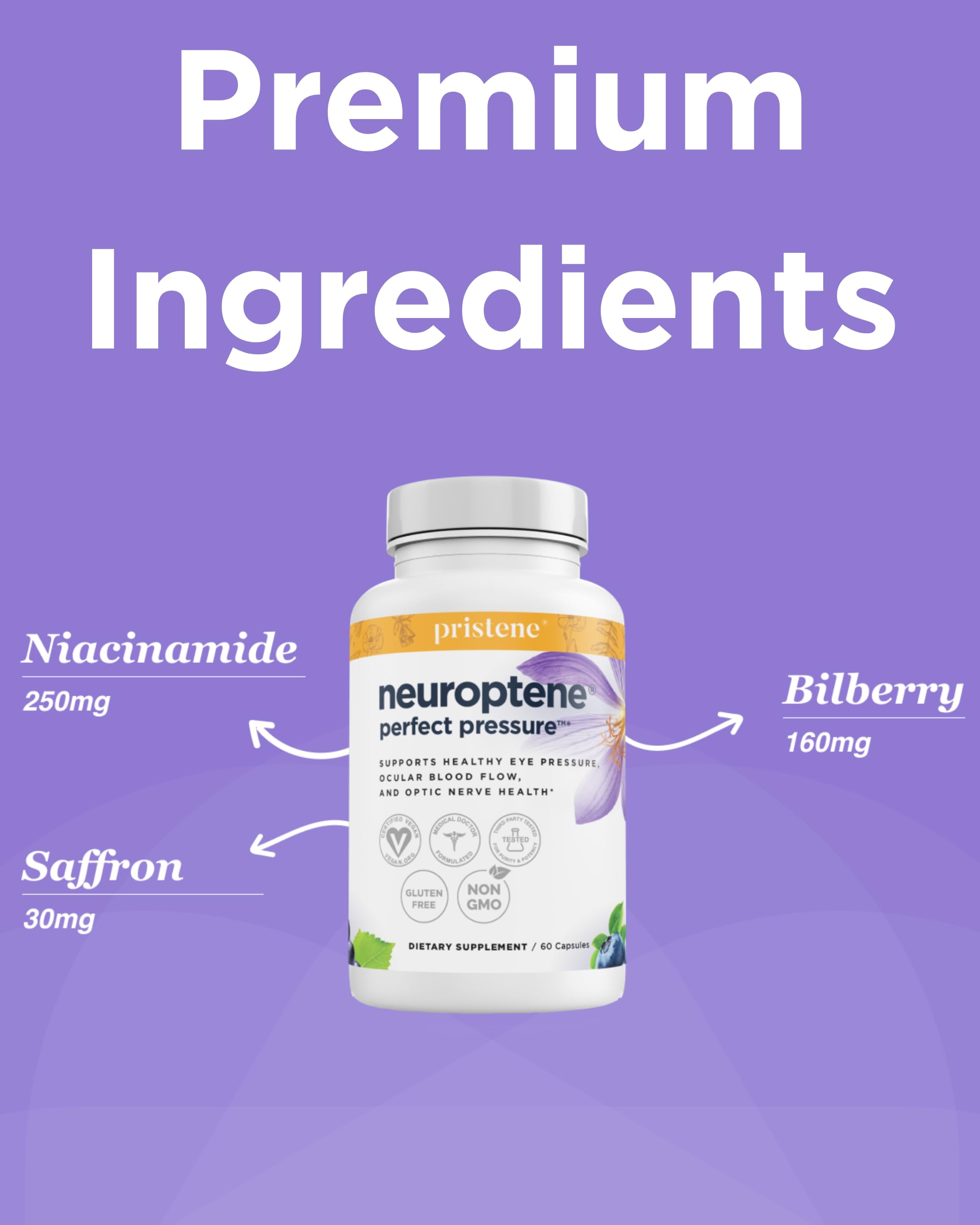 Eyecheck Neuroptene label highlights key ingredients for eye comfort.