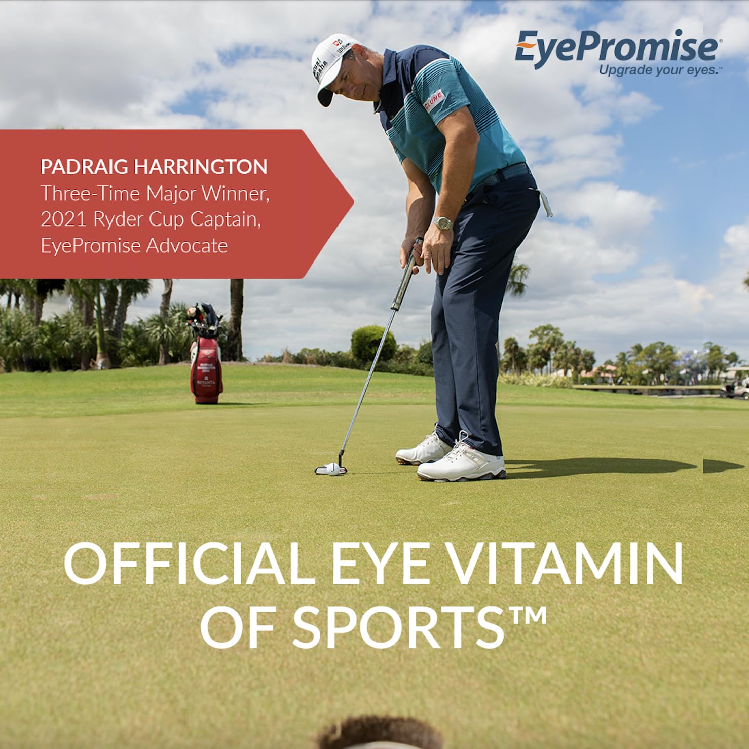 NSF and GMP badges on EyePromise DVS packaging ensure quality.