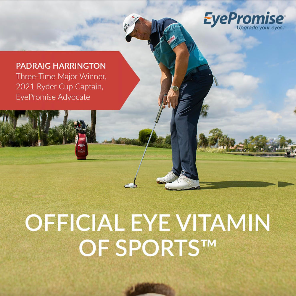 NSF and GMP badges on EyePromise DVS packaging ensure quality.