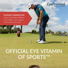 NSF and GMP badges on EyePromise DVS packaging ensure quality.