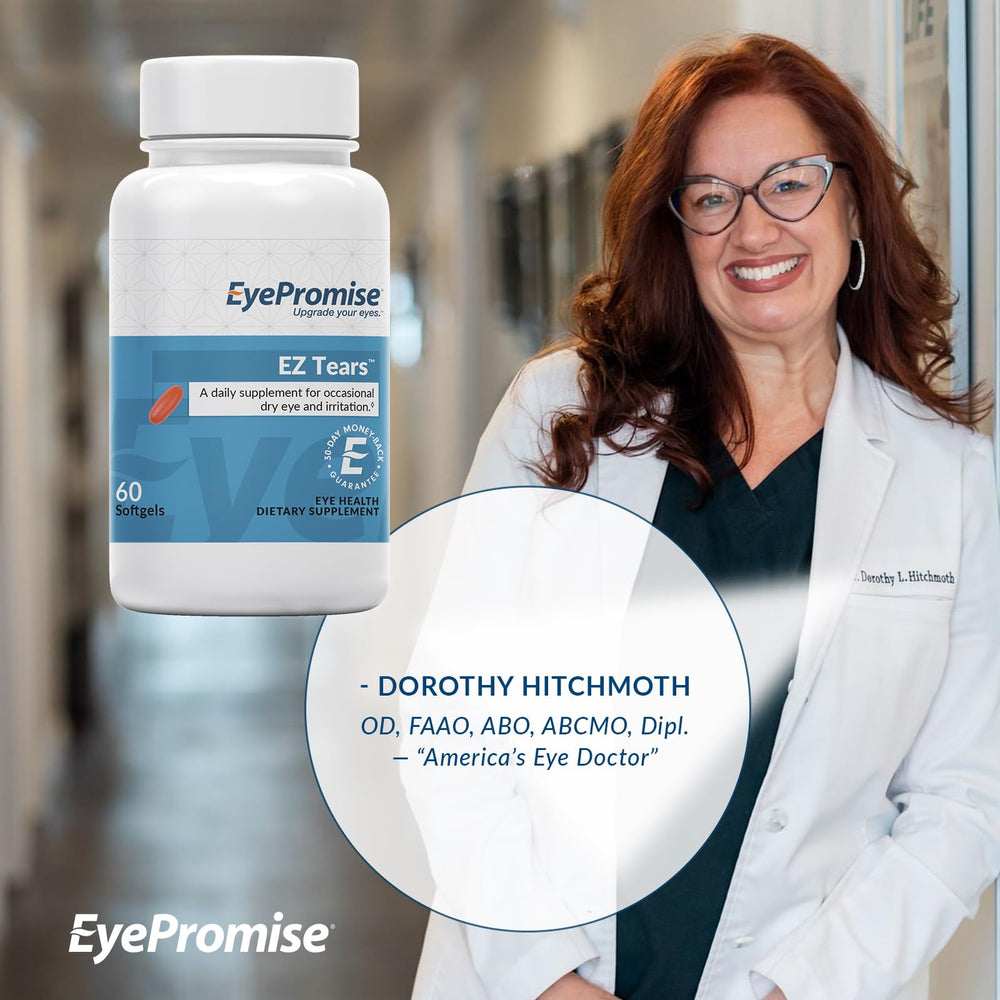 EyePromise EZ Tears omega-3 capsules highlighted for concentrated fish oil benefits