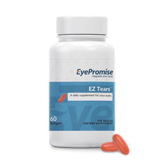 EyePromise EZ Tears softgels bottle on a clean surface for daily eye comfort