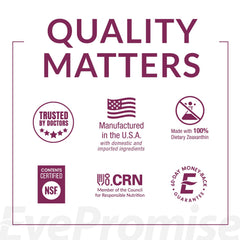 EyePromise Macular Health Complete ingredients panel shows lutein and zeaxanthin for vision support.