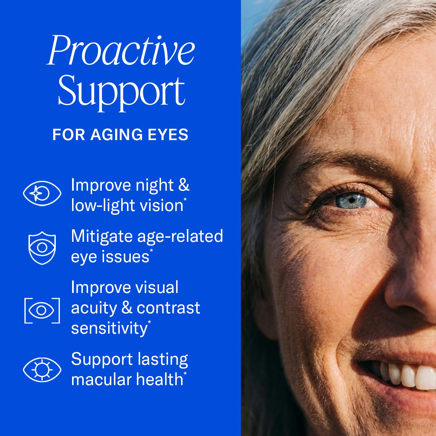 EyePromise Restore bottle back with ingredient highlights for macula support