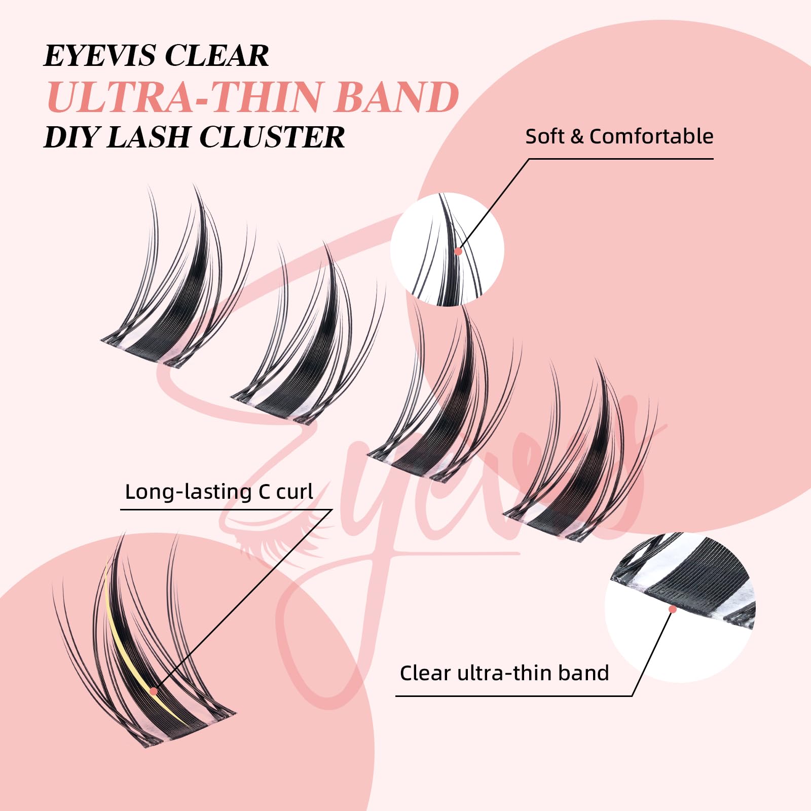 EYEVIS C-Curl lash clusters provide lift and drama without heaviness