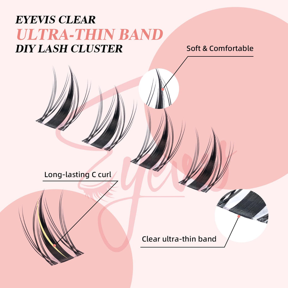 EYEVIS C-Curl lash clusters provide lift and drama without heaviness