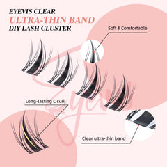 EYEVIS C-Curl lash clusters provide lift and drama without heaviness
