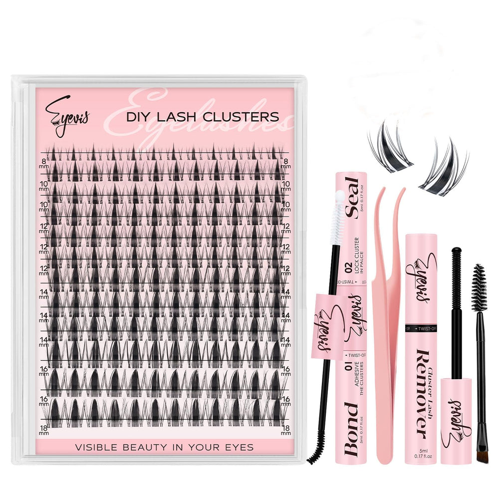 EYEVIS Fairy Lash Clusters Kit 144pcs for voluminous looks at home