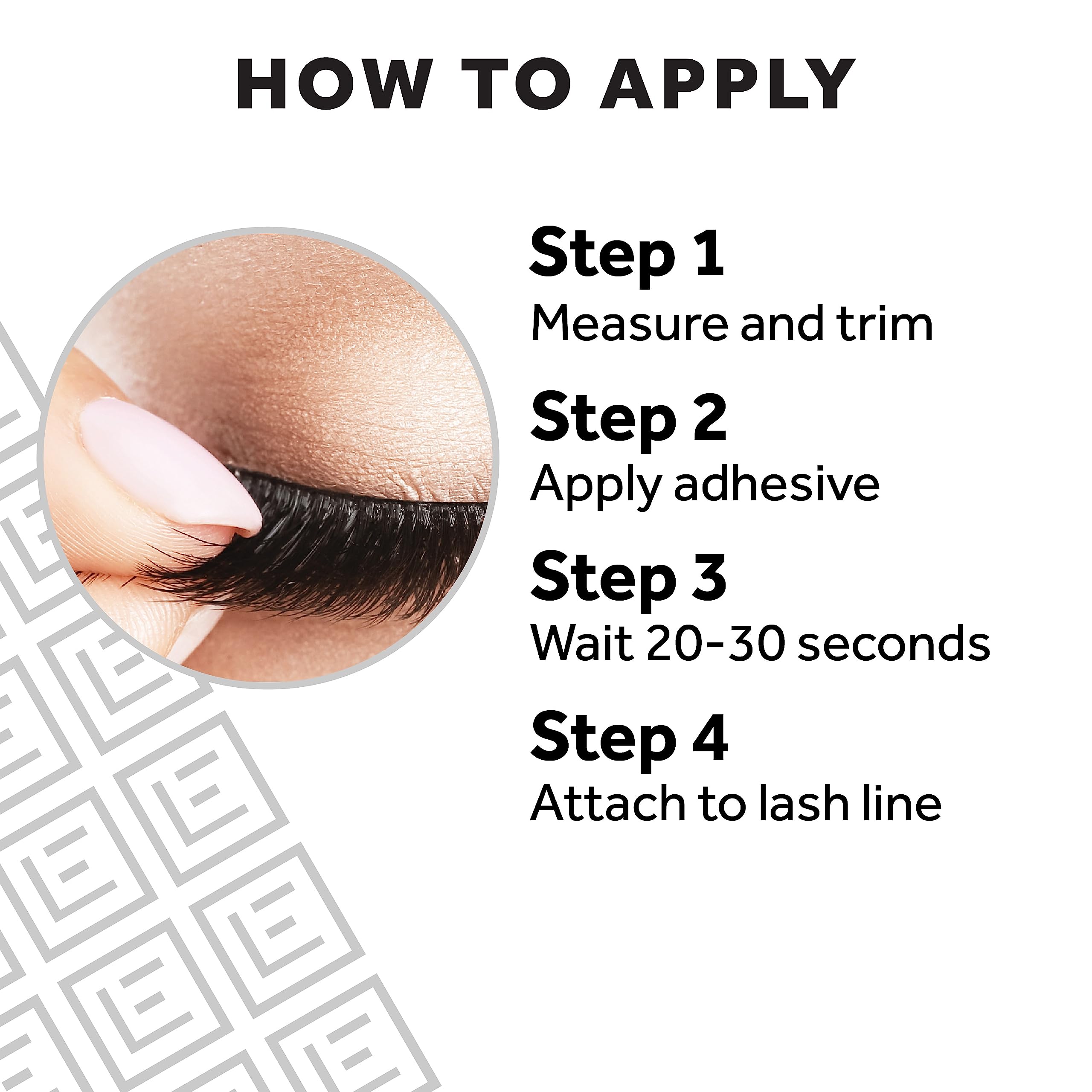 Eylure No. 126 lashes on an eye, creating length and fullness.