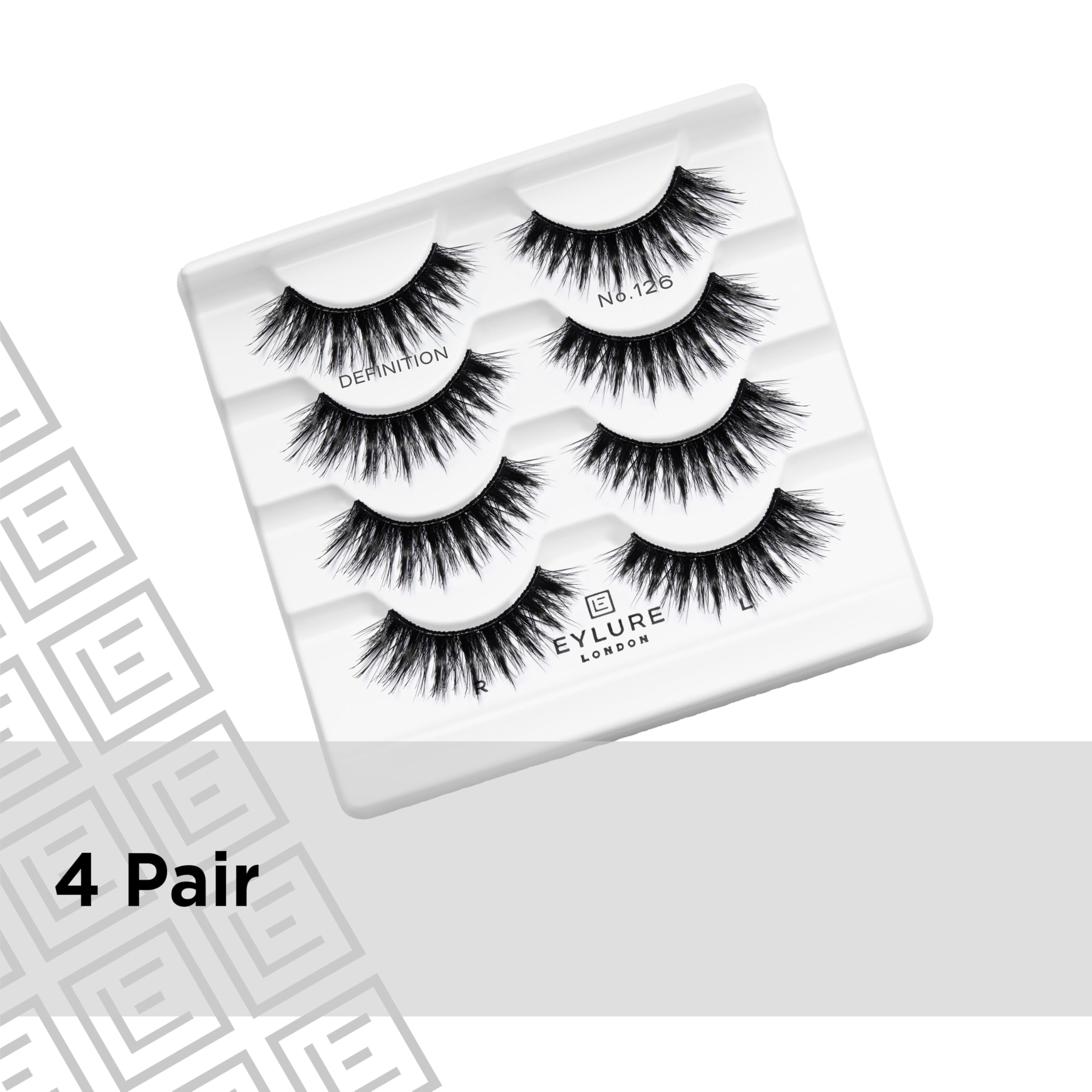 Close-up of Eylure No. 126 lashes showing spike-length for added drama.