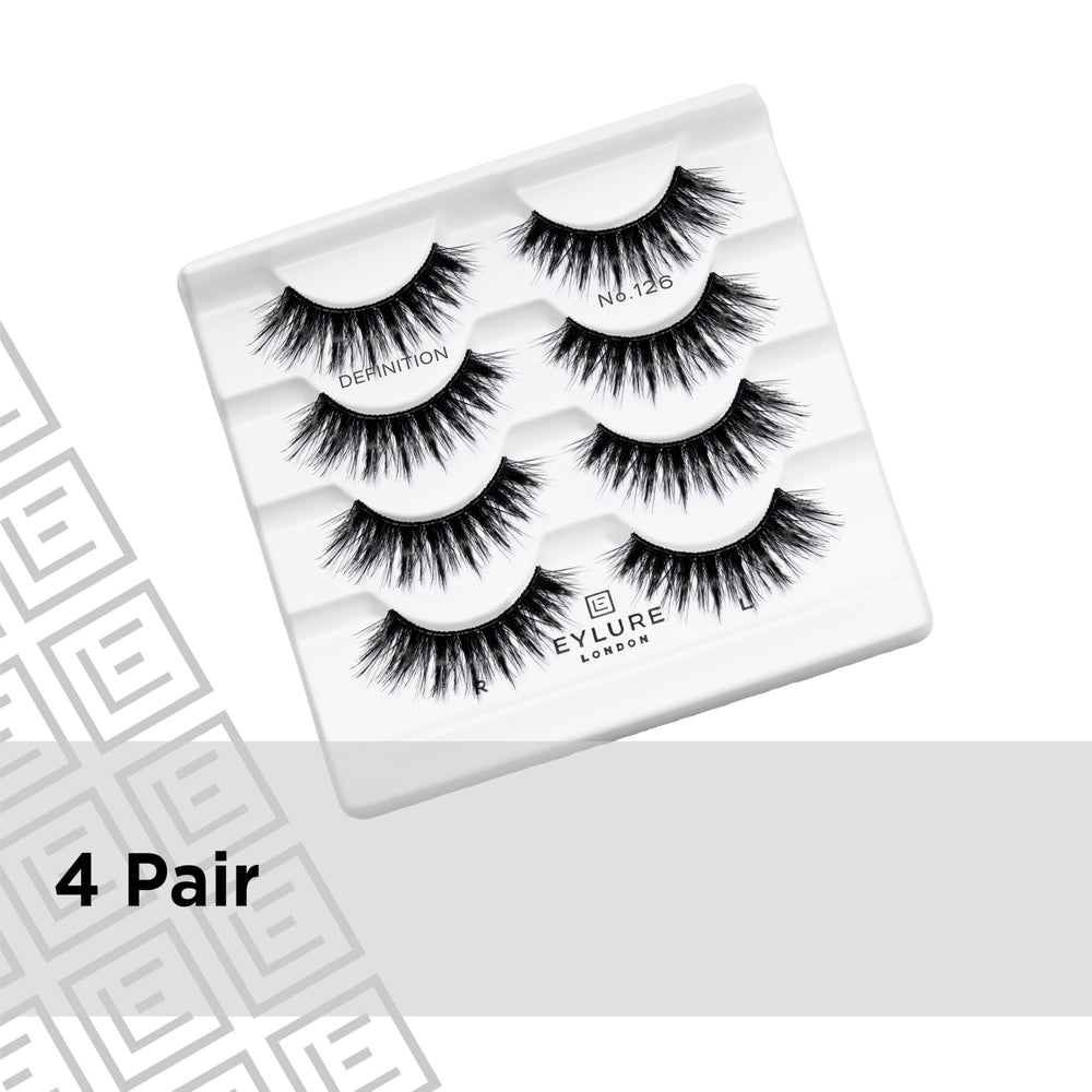 Close-up of Eylure No. 126 lashes showing spike-length for added drama.