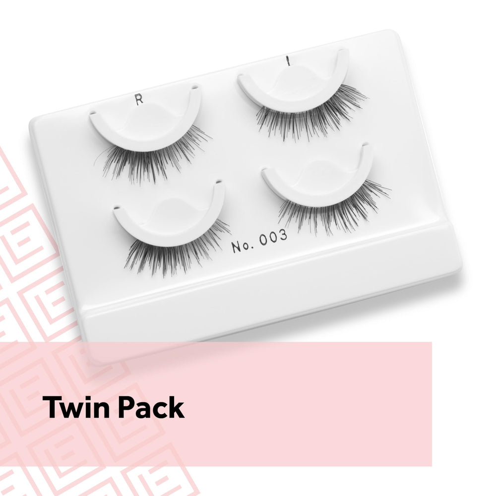 Eylure No.003 lashes with built-in liner-style band for a ready look.