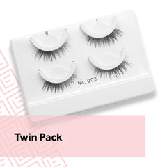 Eylure No.003 lashes with built-in liner-style band for a ready look.