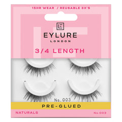 Eylure No.003 pre-glued accents lashes for easy wear.