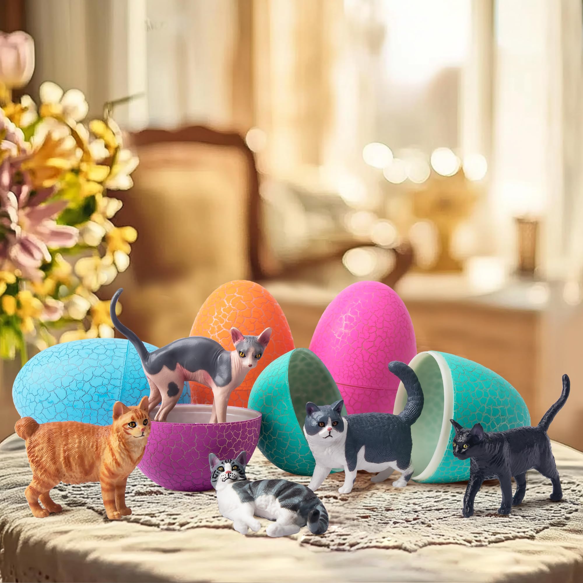 EYSCOTA American Shorthair figurine with durable PVC for endless play.