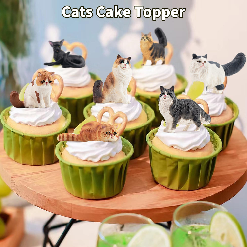 EYSCOTA Garfield-style cat figurines for fun cake toppers