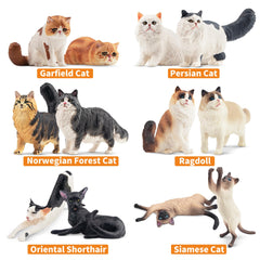 EYSCOTA ragdoll cat figurines pose two for display and storytelling