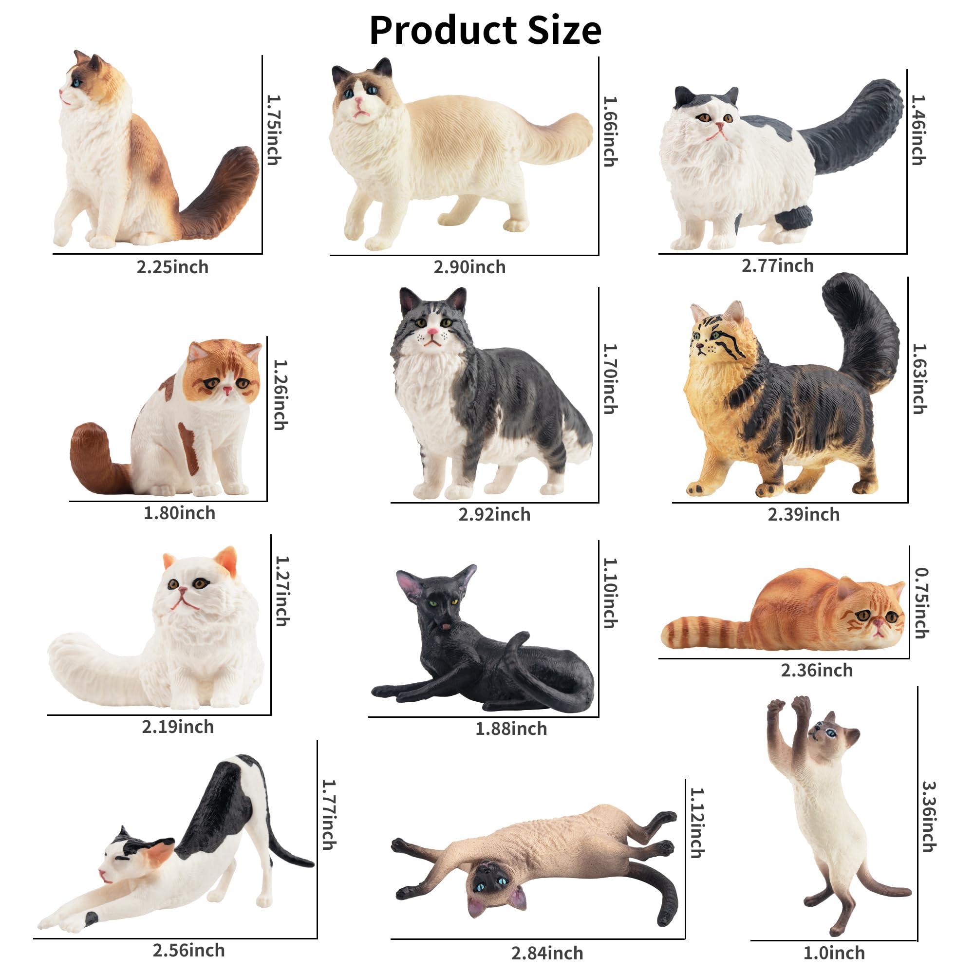 EYSCOTA Siamese figurines with distinct markings for role-play scenes