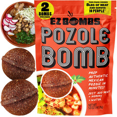 EZ Bombs Pozole Bomb packaging highlights authentic Mexican flavor.