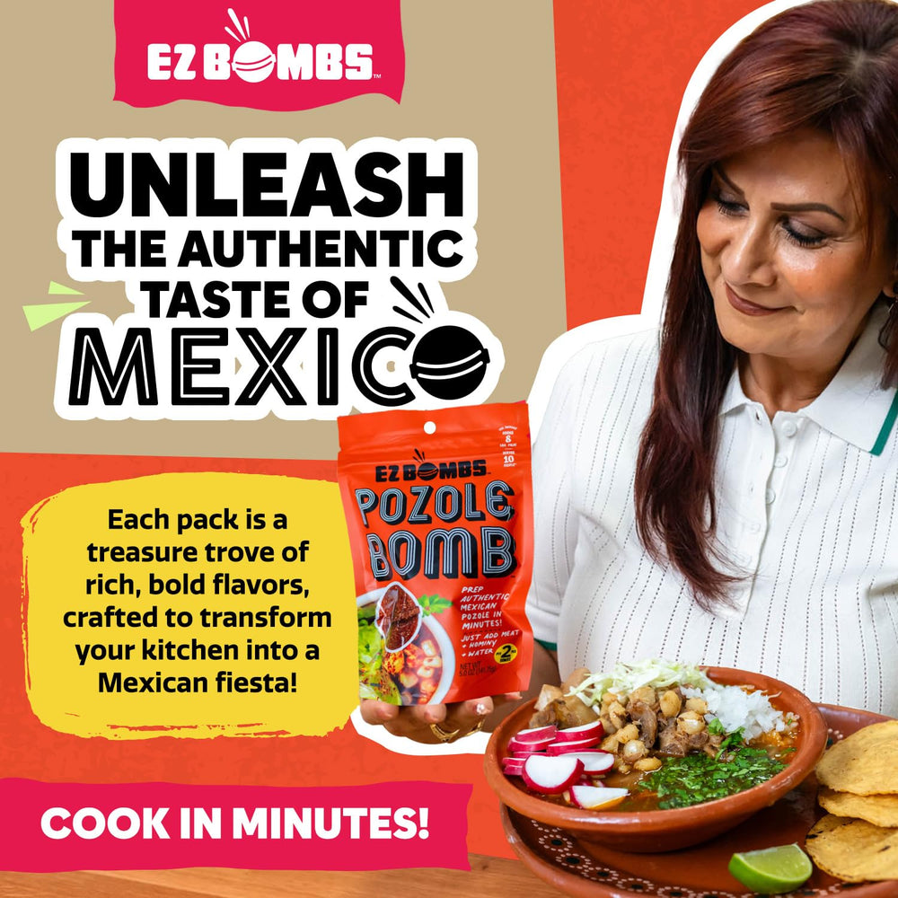 Pozole cooked in Instant Pot with EZ Bombs Pozole Bomb seasoning.
