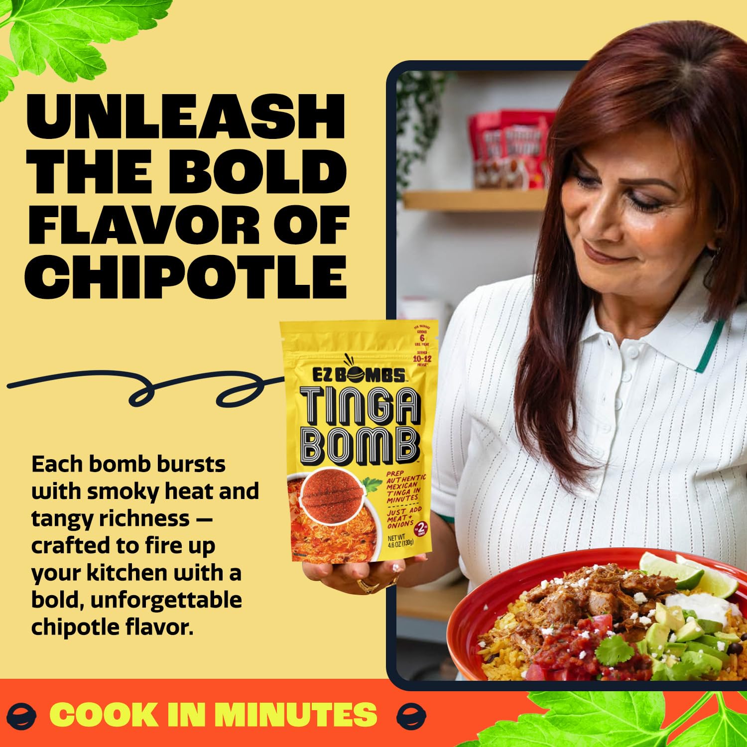 EZ Bombs Tinga Bomb measure spoon reveals convenient portioning for quick weeknight dinners.