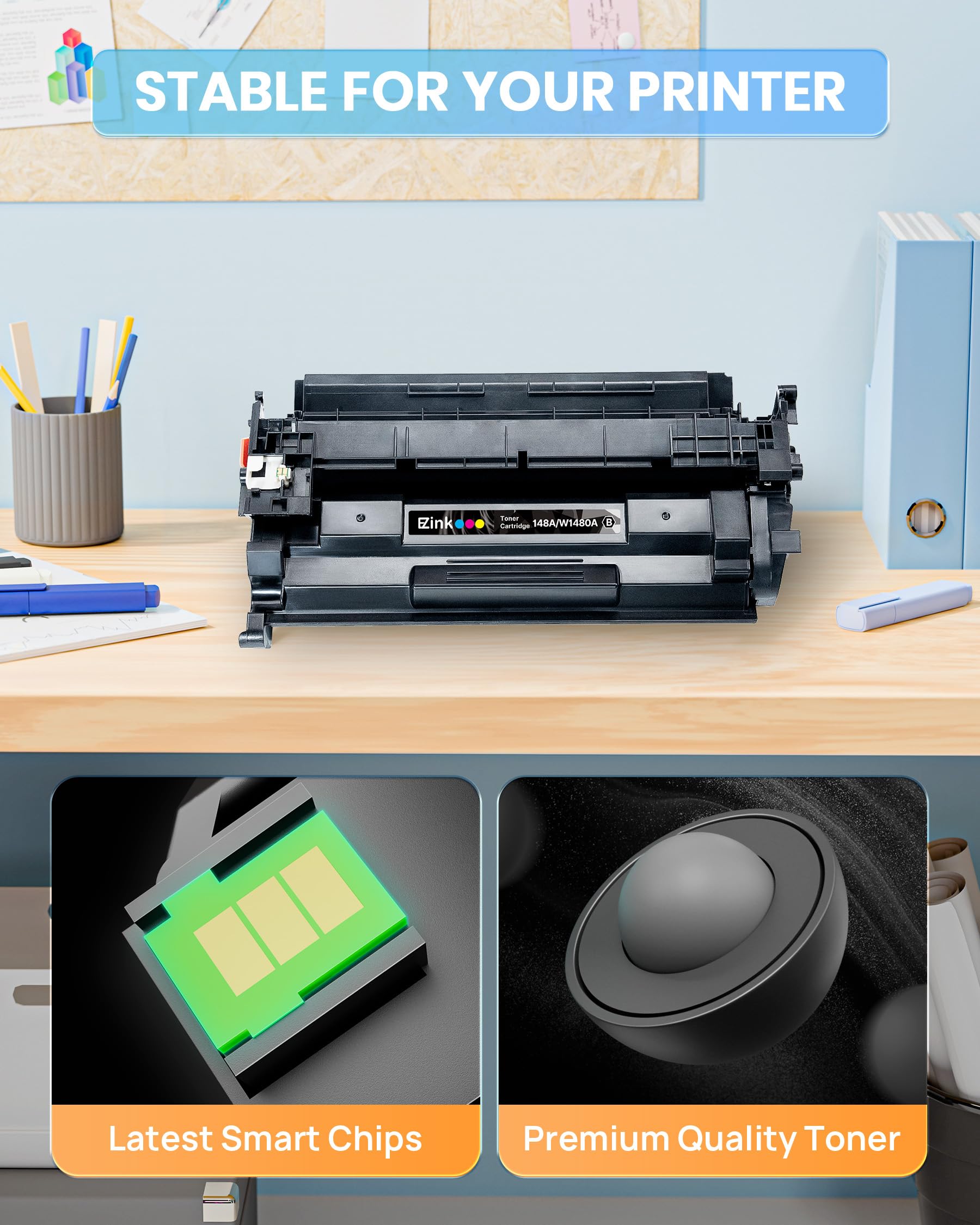 E-Z Ink 148A black toner cartridge ready for home office use