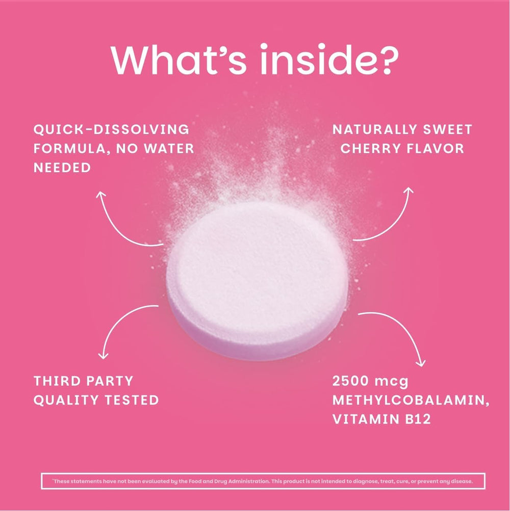 EZ Melts B12 red cherry flavor label hints at tasty daily boost.