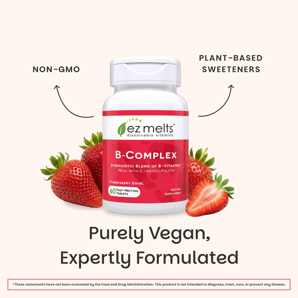 EZ Melts vegan non-GMO B-Complex signals plant-based wellness daily