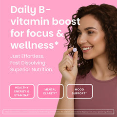 EZ Melts dissolving tablets Cherry Berry on the tongue for caffeine-free focus support