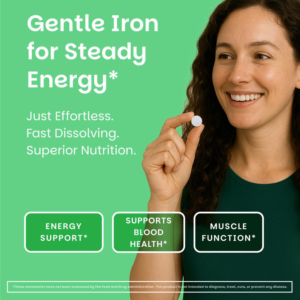 EZ Melts Iron orange flavor dissolving action to energize your day and aid iron intake.