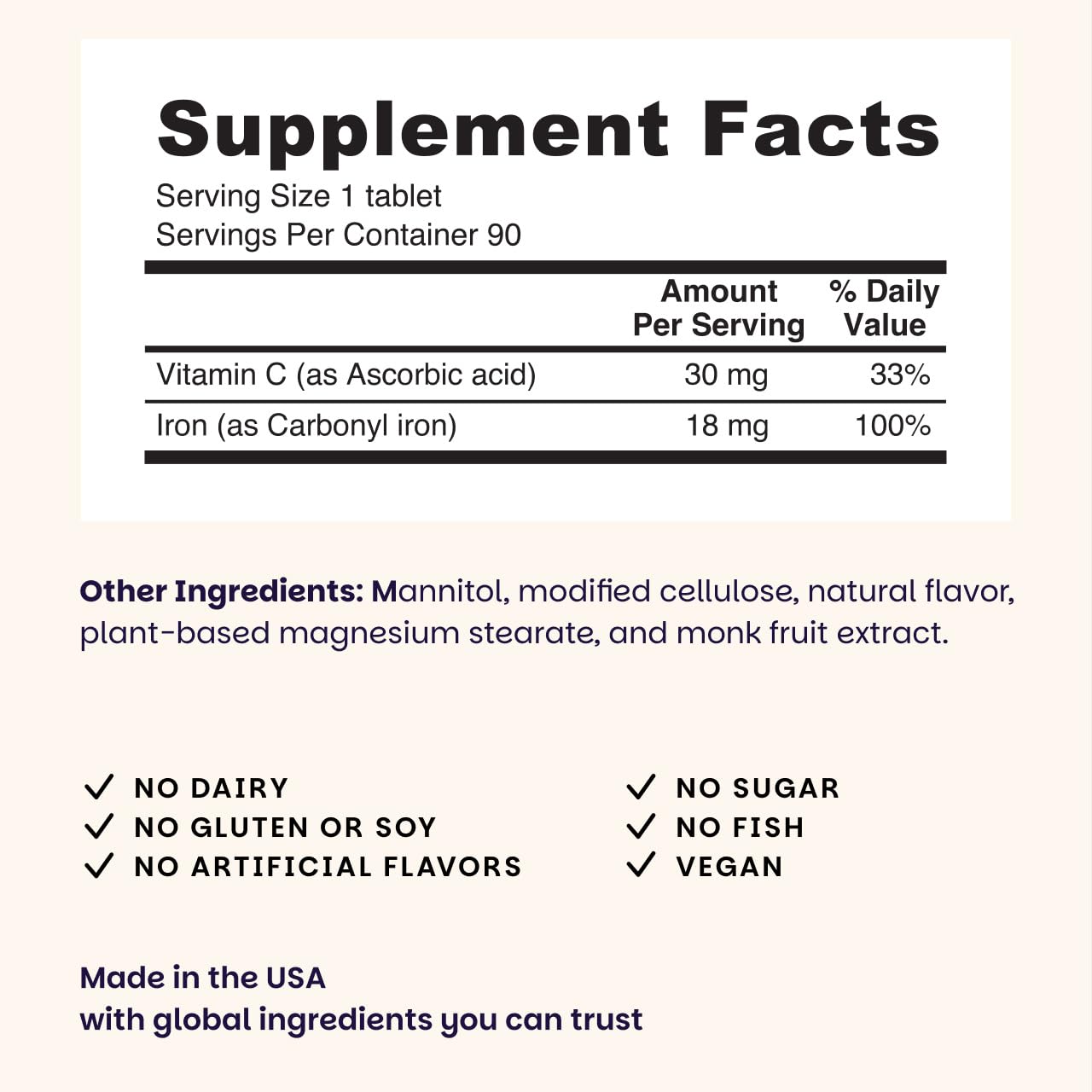EZ Melts Iron tablet on tongue showing fast dissolution for convenient daily use.