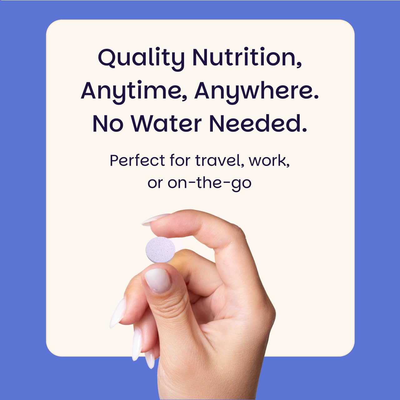 EZ Melts Multivitamin + Iron ingredients panel highlights essential vitamins.