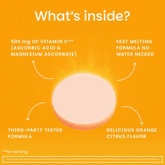 EZ Melts Vitamin C non-GMO label indicating clean ingredients