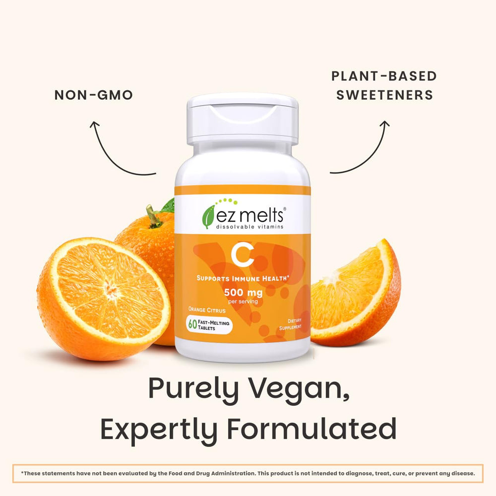 EZ Melts Vitamin C sugar-free label for health-conscious choice