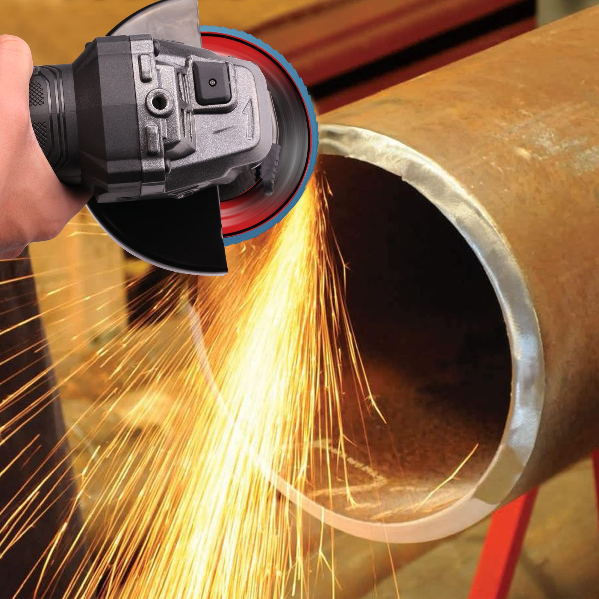 EZARC flap disc 40 grit bevel Type 29 angle for edge grinding.