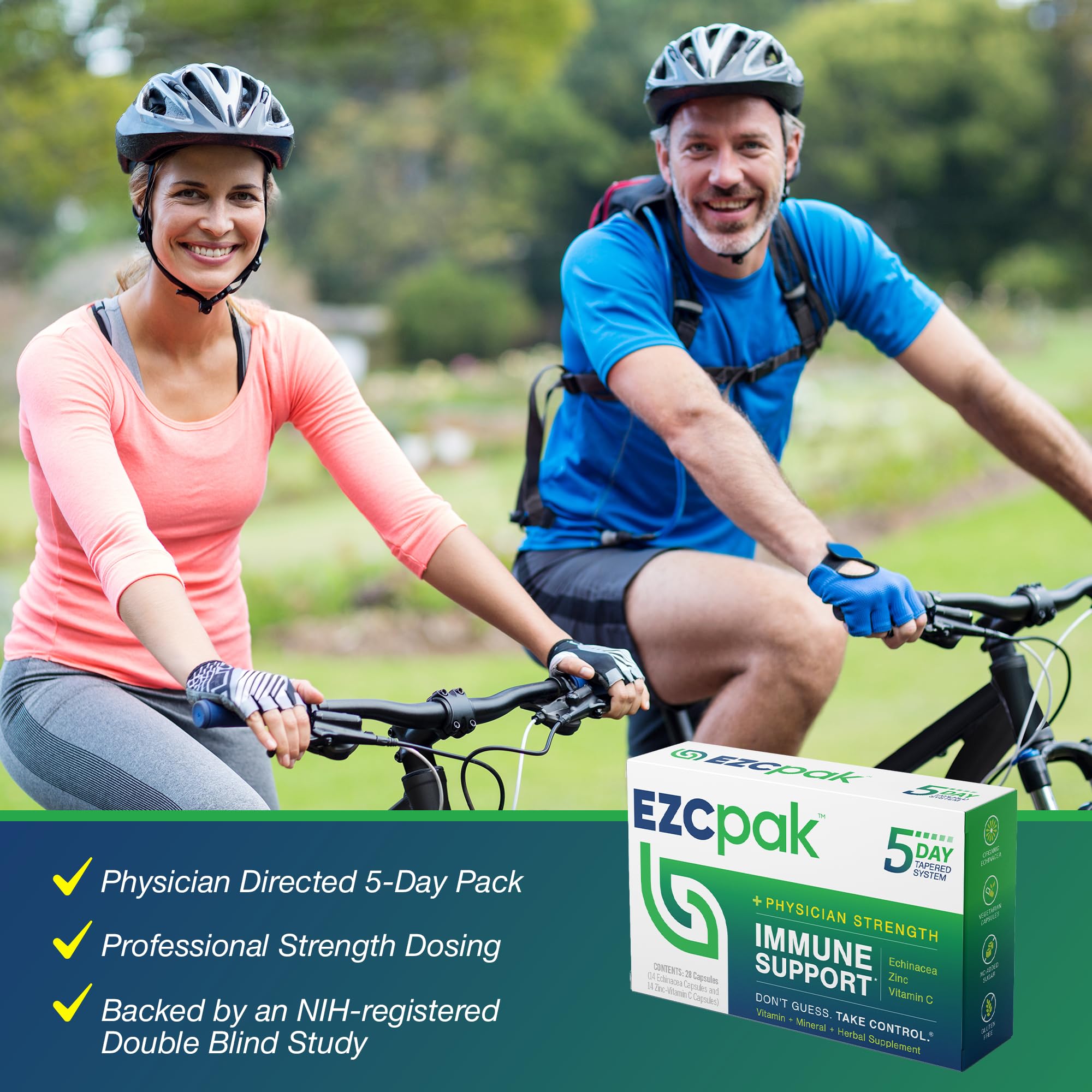 EZC Pak in daily routine image showing easy on-the-go support.