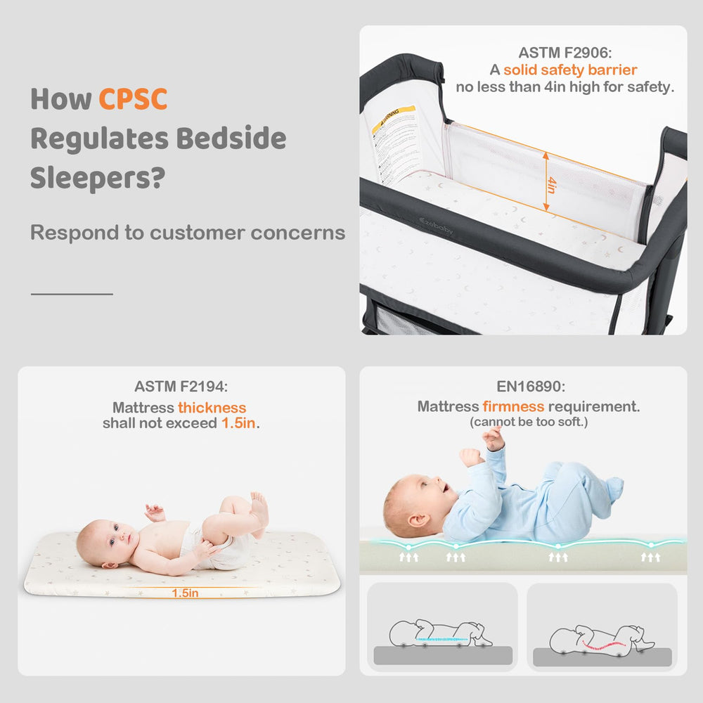 Ezebaby bedside bassinet quick setup makes assembly hassle-free.