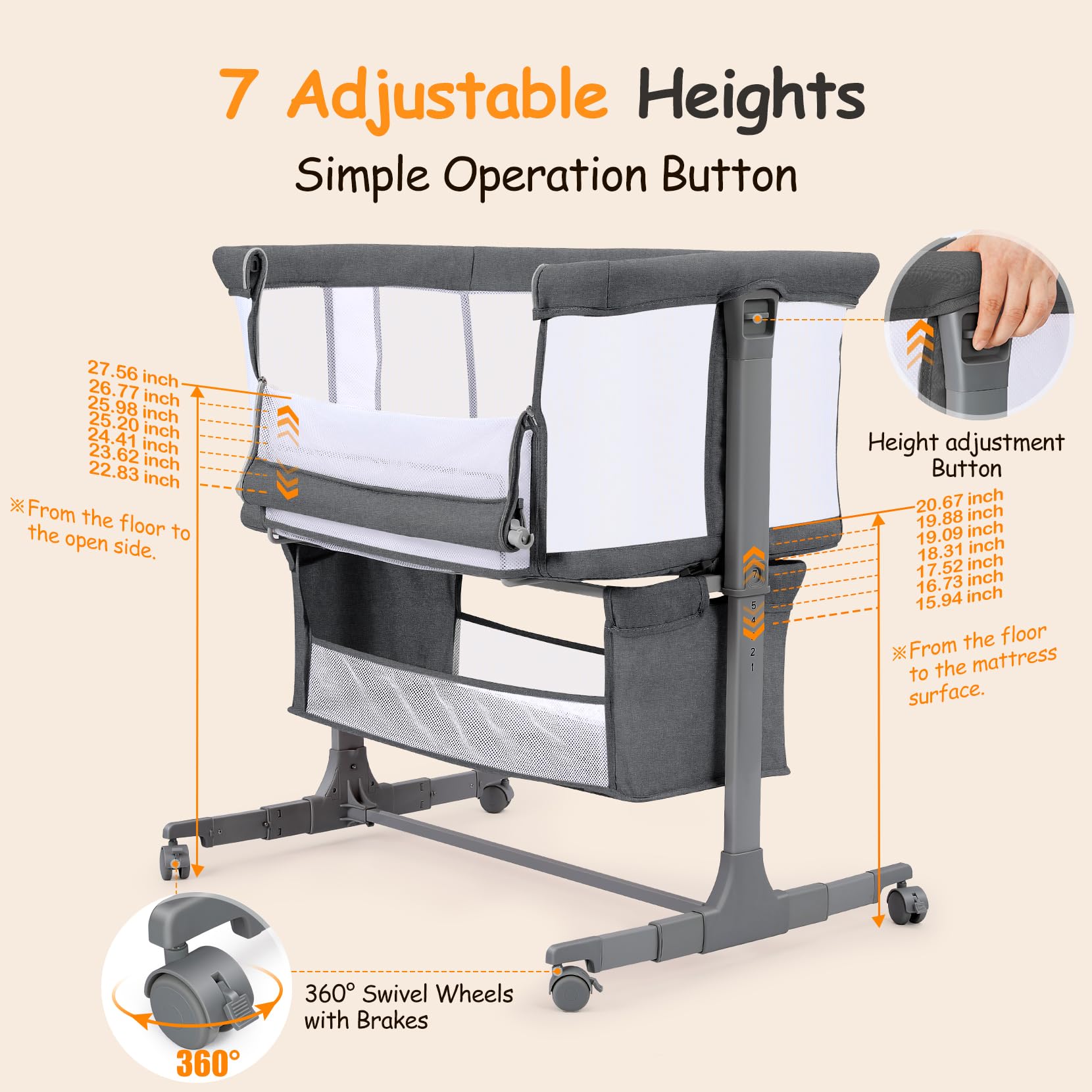 Ezebaby bedside bassinet meets CPSC and ASTM safety standards.