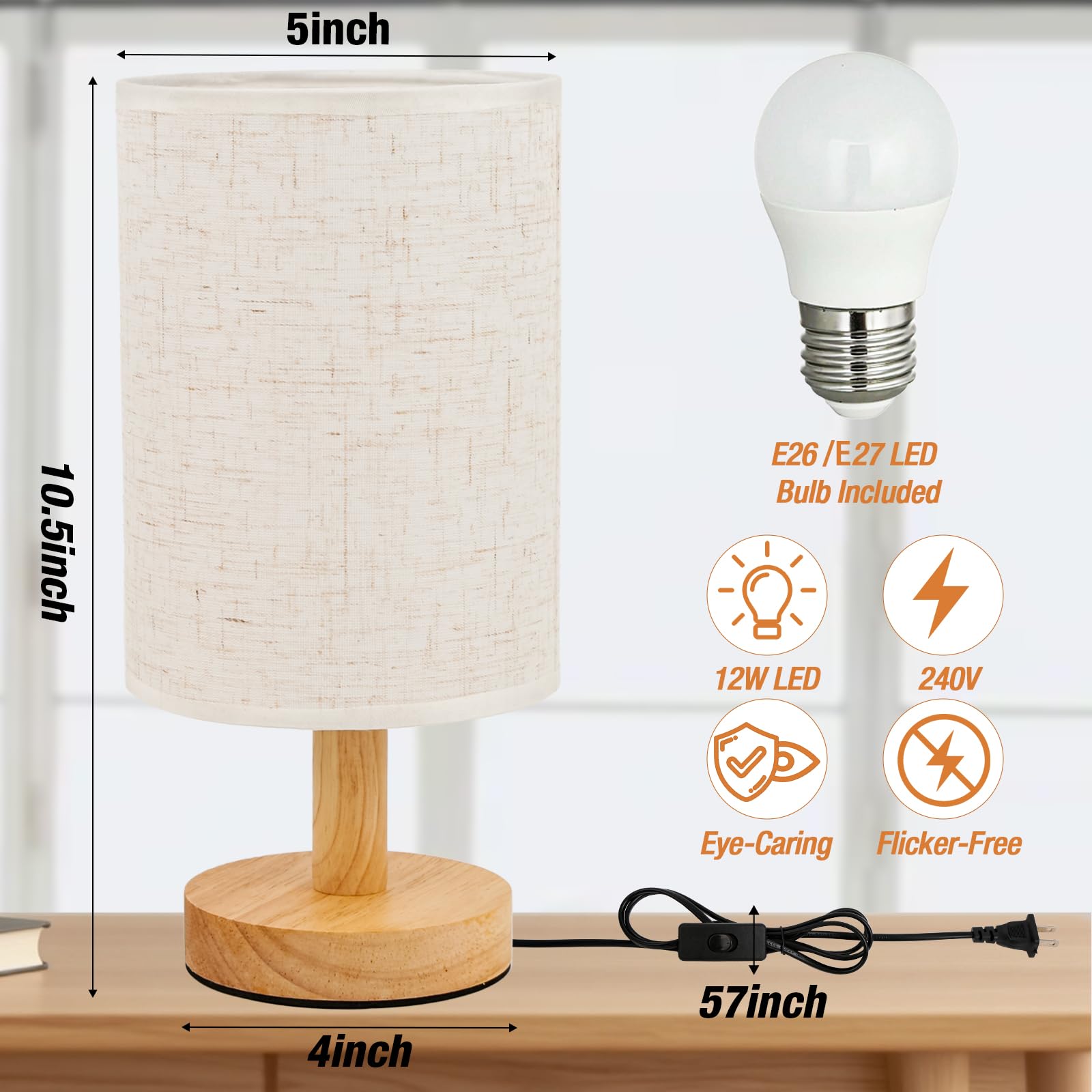 EZIYIN bedside lamp emits a soft ambient glow for restful evenings.