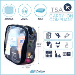 EzPacking gray clear bag reinforced handle visible