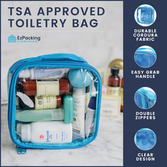 EzPacking transparent bag on desk demonstrates organization