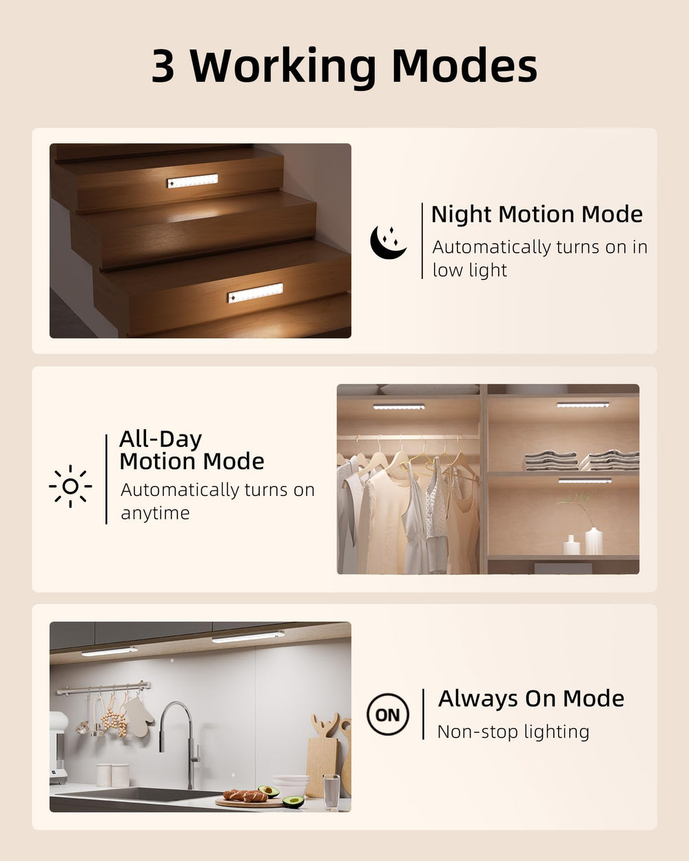 EZVALO 3-color temps offer warm to cool options for varied tasks