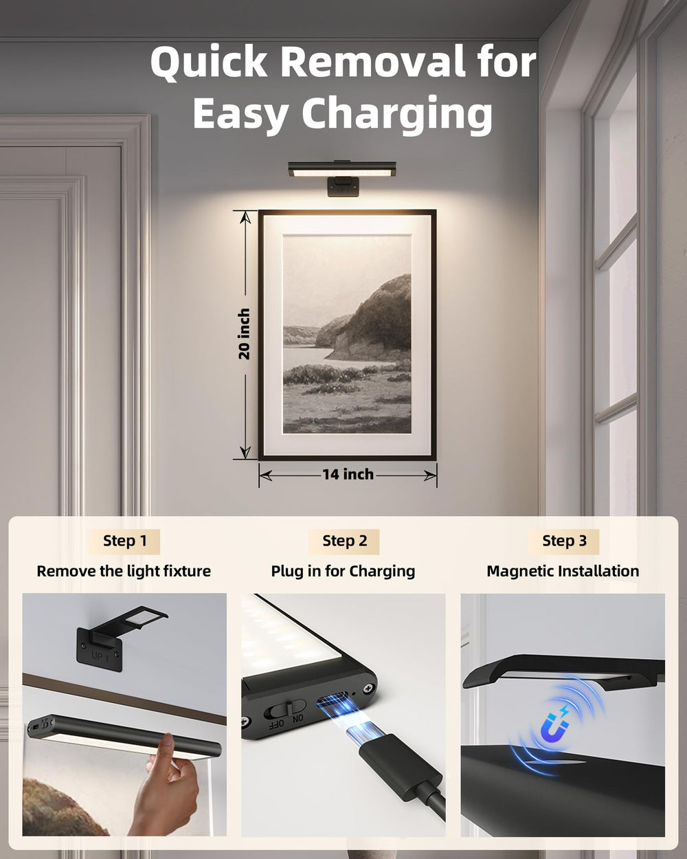 EZVALO dimmable brightness levels adapt to art lighting needs.