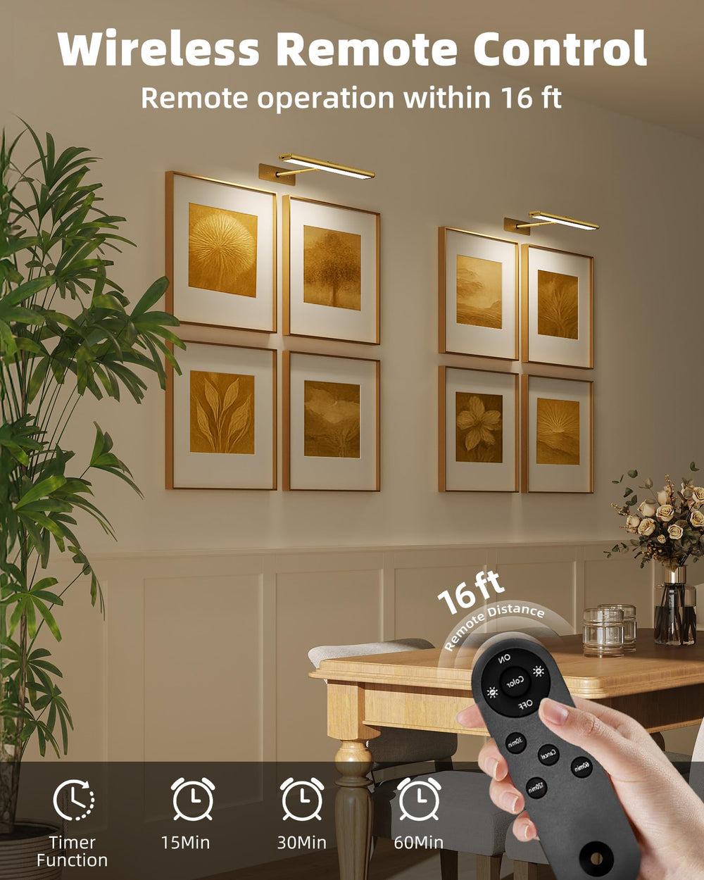 EZVALO rechargeable 4800mAh battery powers wireless lighting for hours.