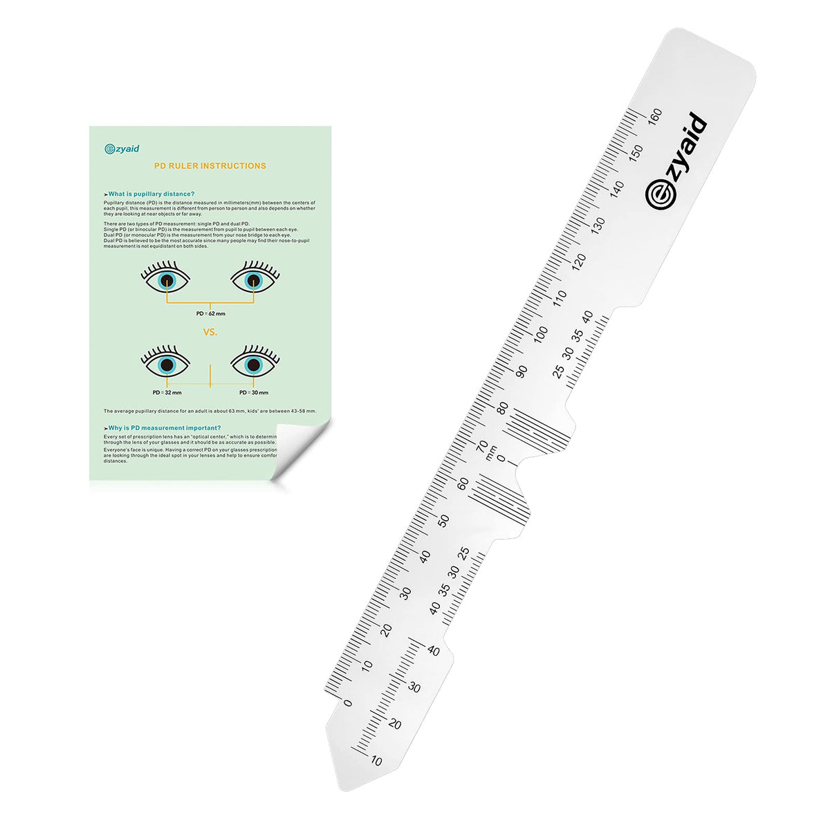 Ezyaid PD ruler with instruction manual for quick setup and use