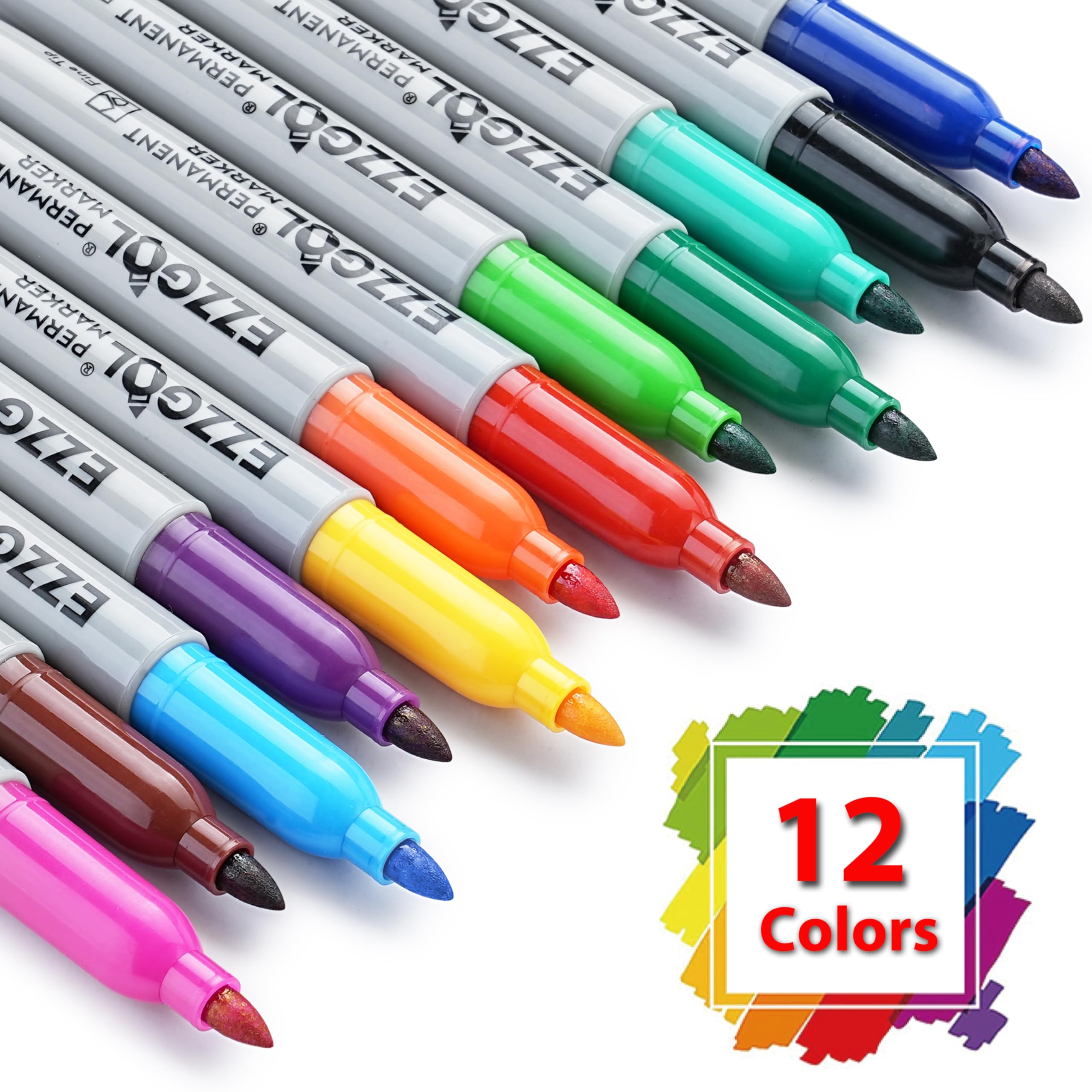 Ezzgol fine point markers deliver waterproof, smudge-proof color on various surfaces
