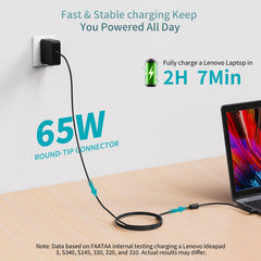 FAATAA Lenovo IdeaPad 45W charger compact for travel.